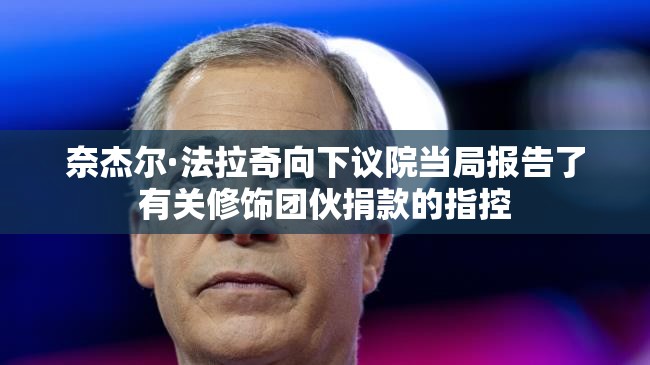 奈杰尔·法拉奇向下议院当局报告了有关修饰团伙捐款的指控